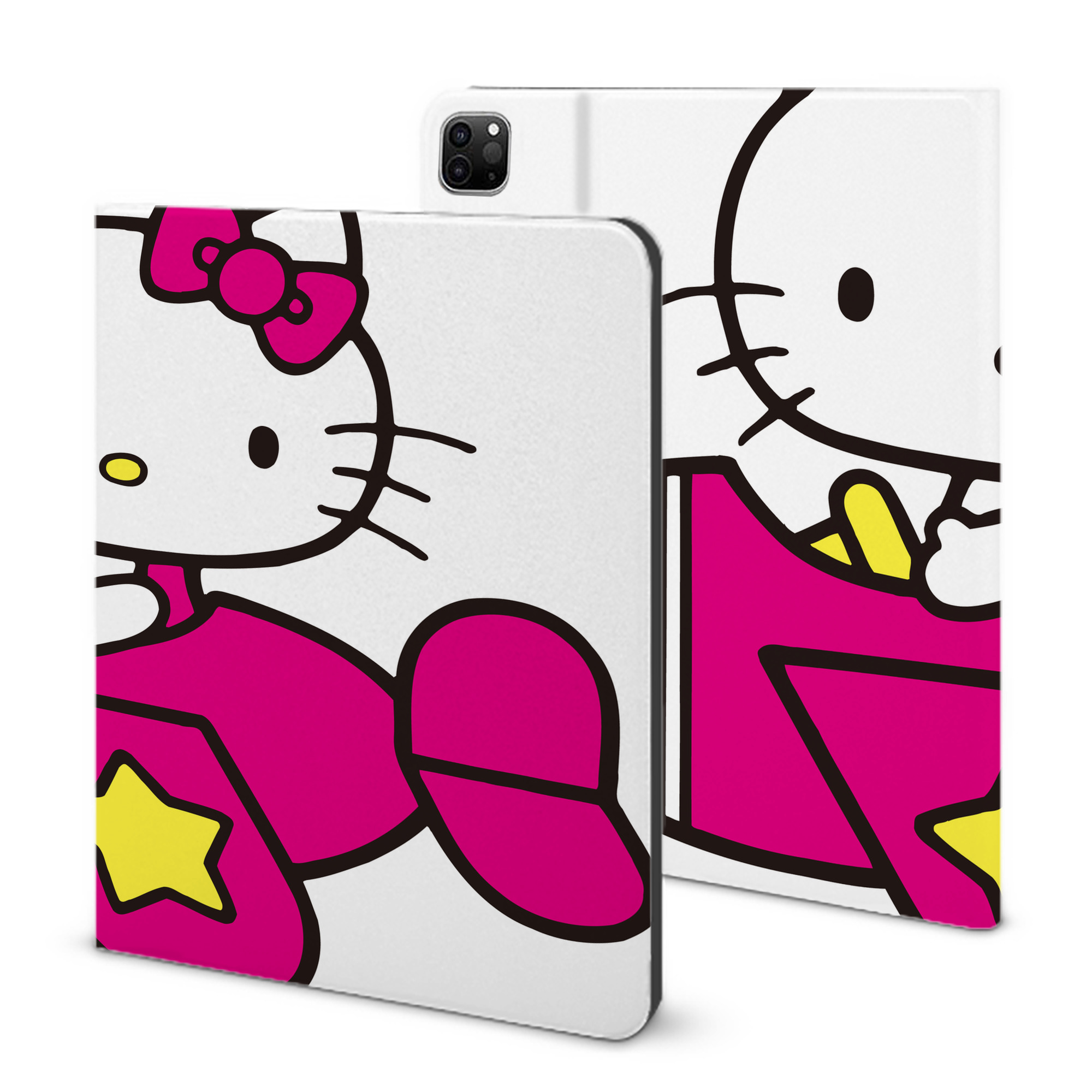 （画像用） Hello Kitty ハローキティ IPad ケース ブック型 PUレザー TPU 耐衝撃 軽量 薄型 ペン収納なし 全面保護 IPad 各モデル対応